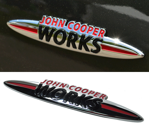 Mini JCW Custom John Cooper Works Badge Red *SMPS2012 UK* 
