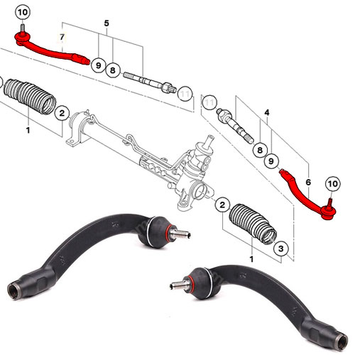 Tie Rod Assembly Left FOR MINI R55 CLUBMAN 07->14 1.4 1.6 2.0 Cooper JCW One