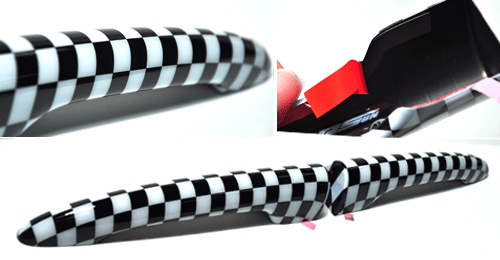 Door Handle Covers: Checkered Flag: Rear: R55