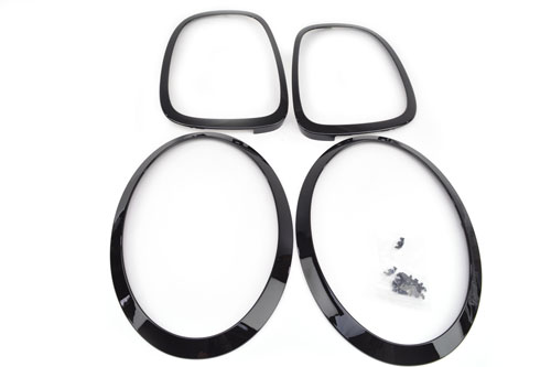 Headlight + Taillight Trim Replacement Set: Gloss Black: F55/56/57