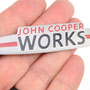 JCW Badge: Matte Silver Stick On: 3.9" THIN