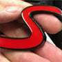 Red "S" Badge w/ Black Accent: Stick on Large