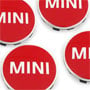 Wheel Center Caps: Red MINI Set of 4: 56mm