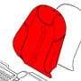 Backrest Cover: Sports: Leathere: Silver: Front Left 