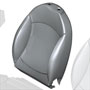 Sports Seat Cover: Right: Soda Leather: "Lounge" Satellite Grey