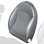 Sports Backrest Cover: "Lounge" Right: Leather: Black GP2