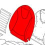 Sports Backrest Cover: Left: "Lounge" Leather: Redwood Red 