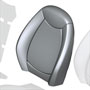 Sport Backrest Cover: Fabric: Carbon: Front: Right