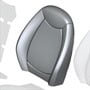 Sport Backrest Cover: Leather: Carbon: Front: Right