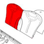 Backrest Cover: Leatherette: Silver: Rear Right