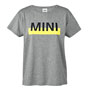 T-Shirt: Women's: MINI Lettering: Gray/Lemon