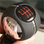 Chrome Shift Knob + Boot W/ Red Stitching: Leather: Sport