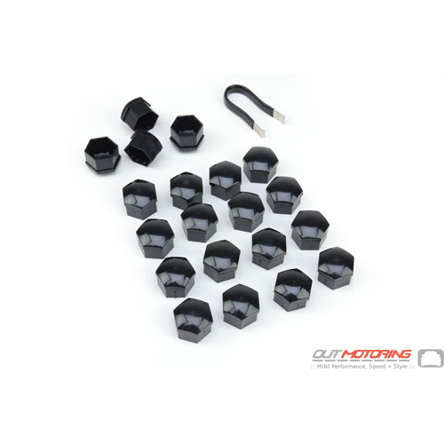 F55/F56 Red Wheel Bolt Nut Covers GEN2 17mm For Mini Hatch 14-17 