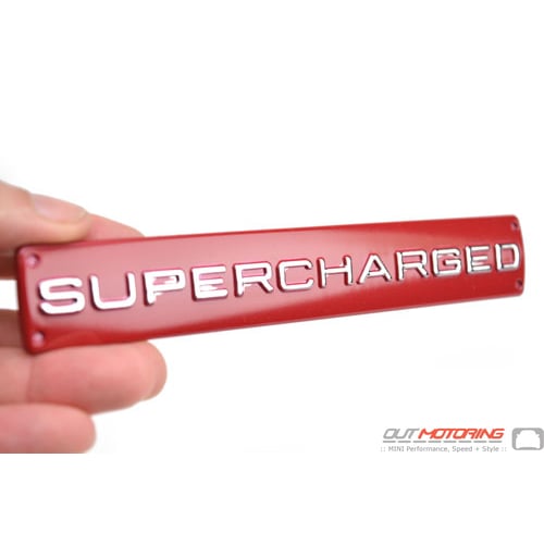 SUPERCHARGED Badge: Red + Chrome