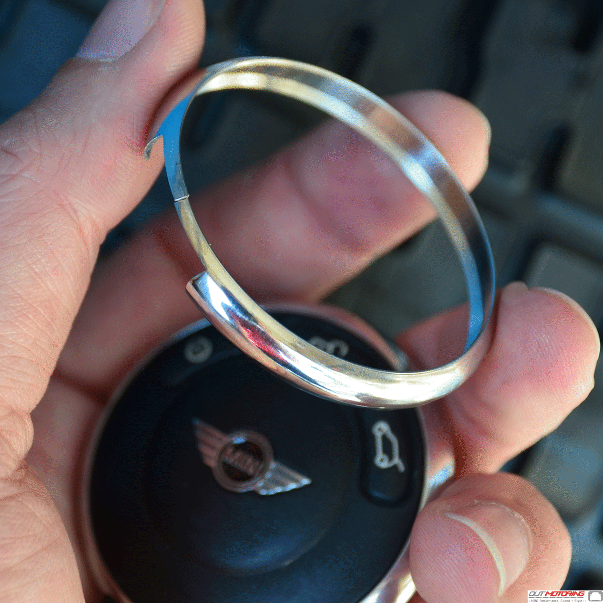 NEW UK SELLER Silver Chrome Key Fob Trim Ring Rim for Mini Cooper 2008-2013 
