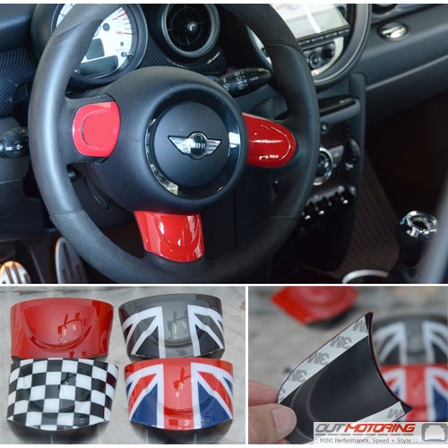 Car Steering Wheel Panel Leather Sticker For MINI COOPER R55-R61 Accessories