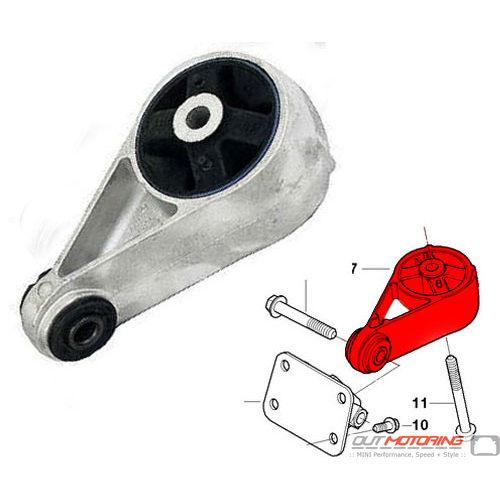 Fits Mini Cooper 2002-2006 by Torque Solution R53 Lower Engine Mount 