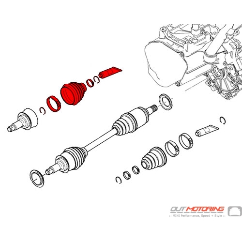 CV Joint Boot Kit: R52/3S: Outer
