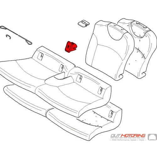 Rear Seat Latch Cover: Right