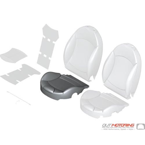 Sports Seat Cover: "Lounge" Left: Leather: Black Special Edition GP2