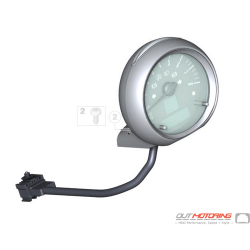 Steering Column Tachometer: Silver