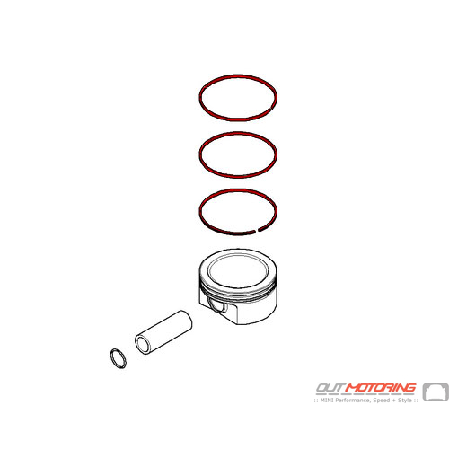 Piston Ring Kit: + .25
