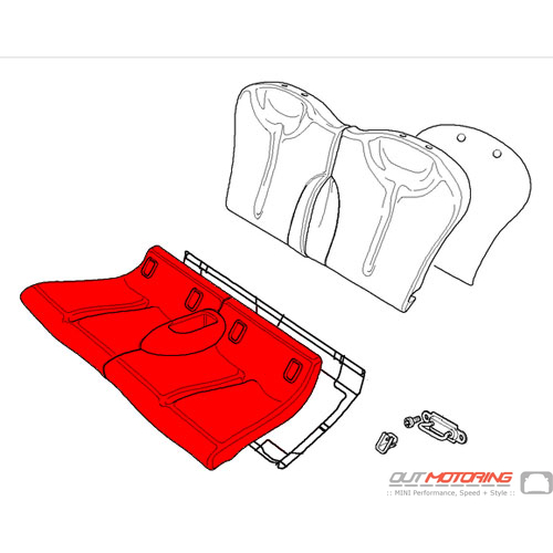 Seat Cover: Cloth: Red: Rear 