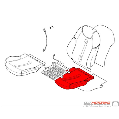 52107162150 MINI Cooper Replacement Basic Seat: Foam Pad: Left