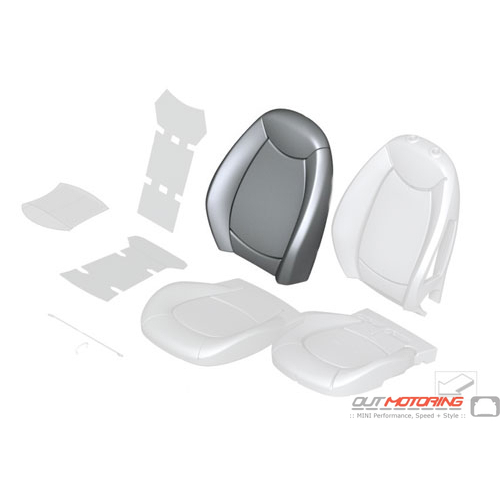 Sport Backrest Cover: Leather: Carbon: Front: Right