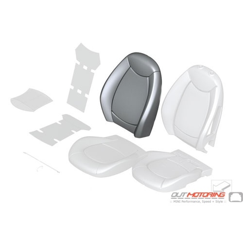 Sport Backrest Cover: Leather: Polar Beige: Front: Right 