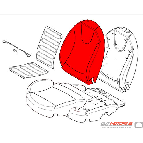 Cover: Sport Backrest: Leather: Left: "Lounge" Redwood Red