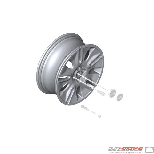 MINI Genuine 17 Inch Light Alloy Wheel Crown Spoke R104 Silver 36116769411 