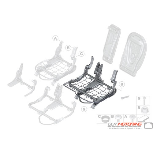 Rear Seat Frame: Five Seater: Left