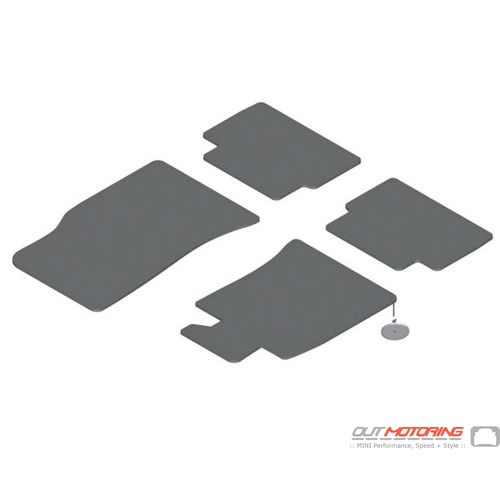 51477324833 MINI Cooper Replacement Set of Floor Mats: Velours: Carbon  Black: Red Framed - MINI Cooper Accessories + MINI Cooper Parts