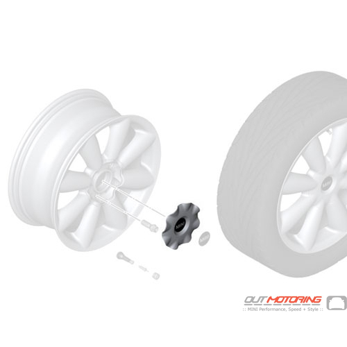 Wheel Center Cap: Turbo Fan R126: Anthracite