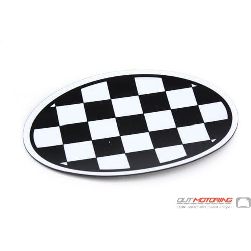 Oval Magnetic Badge: Checkered Flag