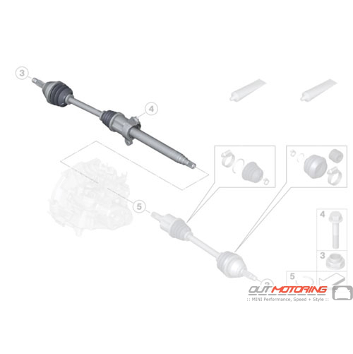 Axle Shaft: Right Manual 949mm  