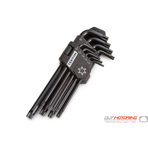 Long Arm Hex Key Wrench Set: 9-Piece: T10-T50