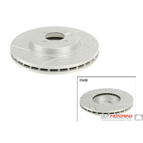 Front DFC Brake Rotors-Drill//Slot-Silver with Ceramic Brake Pads and Hardware