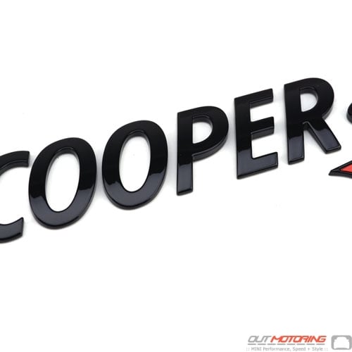 "Cooper S" Emblem: Gloss Black Genuine