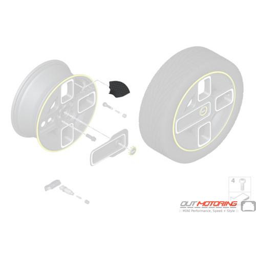 MINI Cooper S E: Light Alloy Wheel: Rim Insert