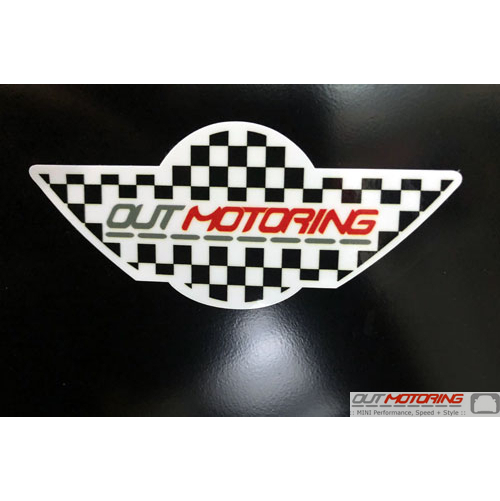 Out Motoring Sticker: Checkered Wings