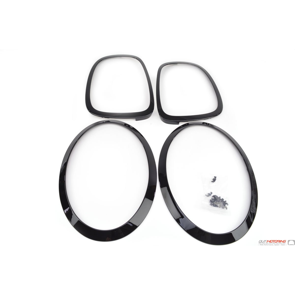 QIDIAN For Mini Cooper F56 F55 Car Headlight Front Head Tail Trim Rear Lamp Decoration Sticker Ring For MINI F56 For MINI Cooper Accessories 2PCSForHeadlight Black