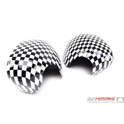Side Mirror Covers: Gen3 2020+ Stick-On: Checkered Small
