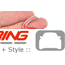 Red "S" Badge w/ Chrome Accent: Stick on Small