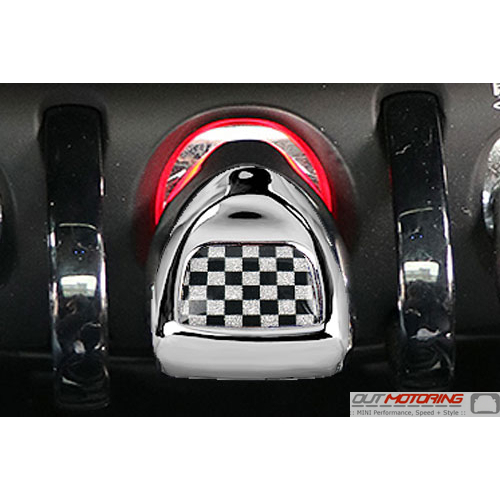 Start + Stop Toggle Cover: Chrome + Checkered Flag