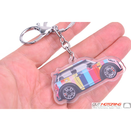 Clear Sideview Keychain: Stripes