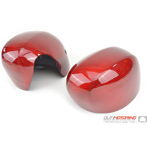 Side Mirror Caps: Gen3 2020+: Red Carbon Fiber