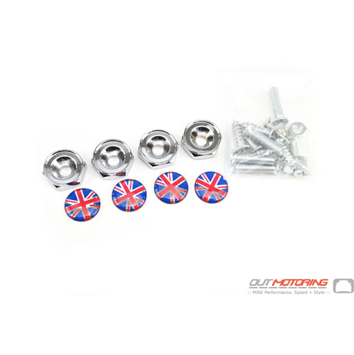 License Plate Hardware Accent Cover Set: Union Jack