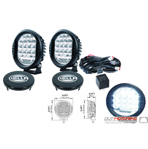 MINI Cooper Hella 500 LED Valuefit Driving Light Kit 358117171 - MINI  Cooper Accessories + MINI Cooper Parts